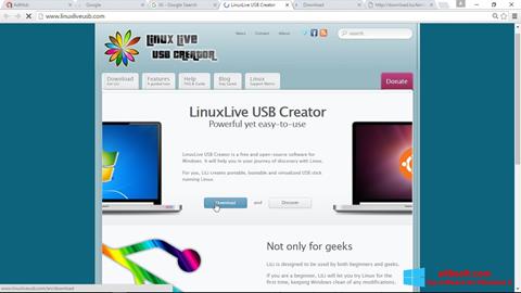 Snimak zaslona LinuxLive USB Creator Windows 8