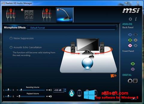 Snimak zaslona Realtek Audio Driver Windows 8