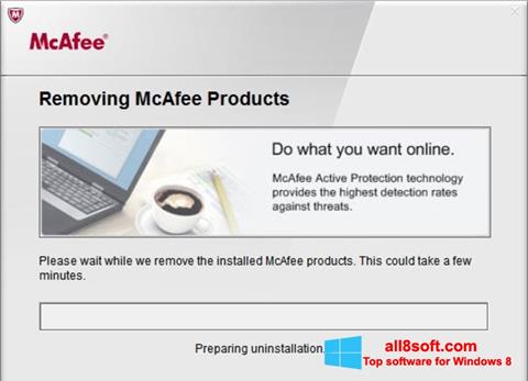 Snimak zaslona McAfee Consumer Product Removal Tool Windows 8