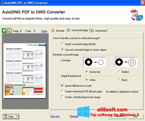 Snimak zaslona PDF to DWG Converter Windows 8