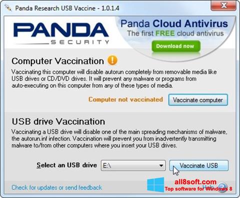 Snimak zaslona Panda USB Vaccine Windows 8