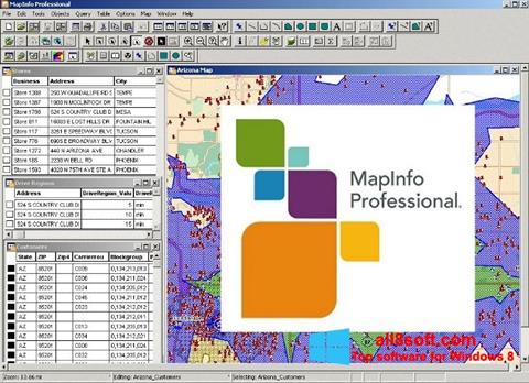 Snimak zaslona MapInfo Professional Windows 8