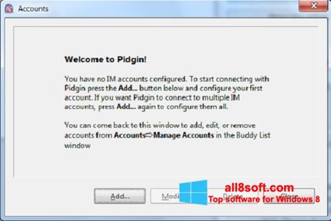 Snimak zaslona Pidgin Windows 8