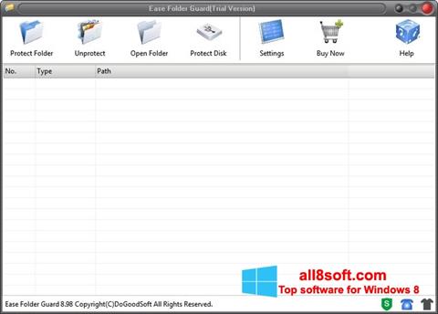 Snimak zaslona Folder Guard Windows 8