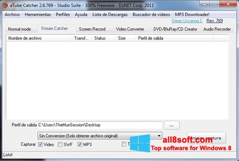 Snimak zaslona aTube Catcher Windows 8