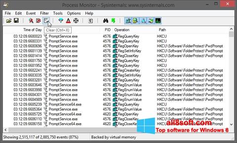 Snimak zaslona Process Monitor Windows 8