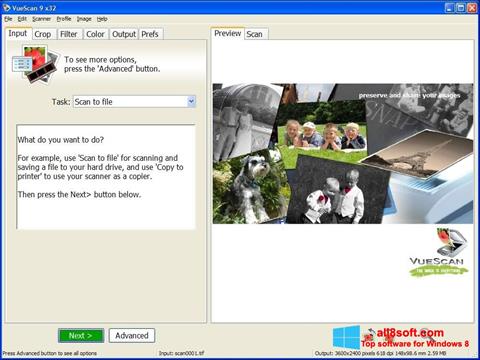 Snimak zaslona VueScan Windows 8