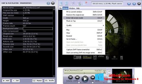 Snimak zaslona FLV Player Windows 8