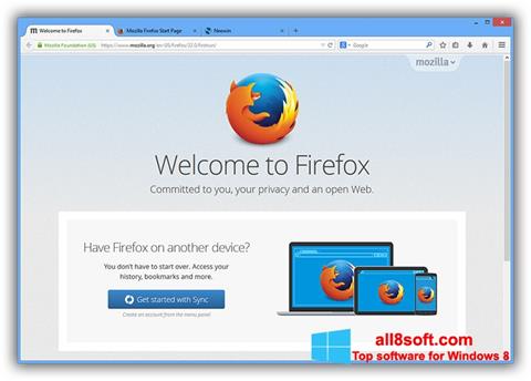 Snimak zaslona Mozilla Firefox Offline Installer Windows 8