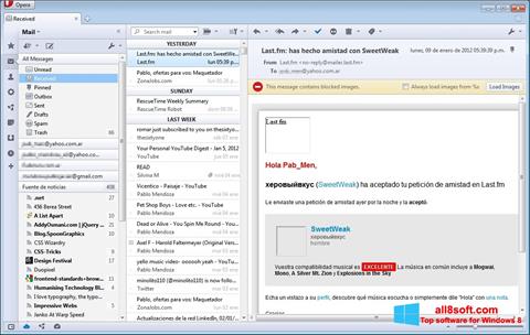 Snimak zaslona Opera Mail Windows 8