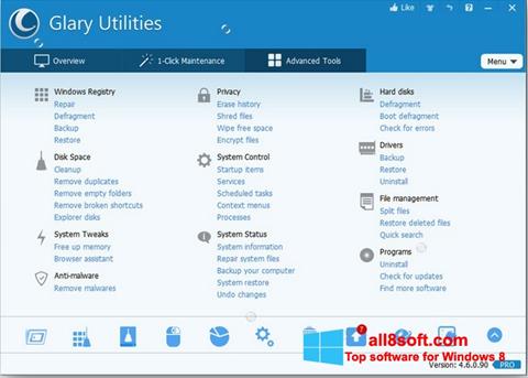 Snimak zaslona Glary Utilities Pro Windows 8