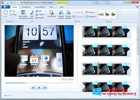 Snimak zaslona Windows Live Movie Maker Windows 8