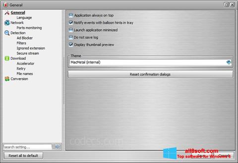 Snimak zaslona VSO Downloader Windows 8