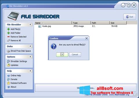 Snimak zaslona File Shredder Windows 8