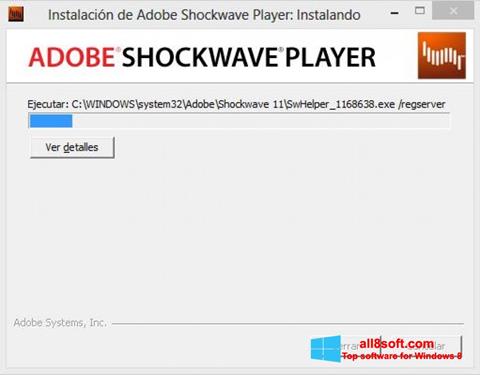 Snimak zaslona Adobe Shockwave Player Windows 8