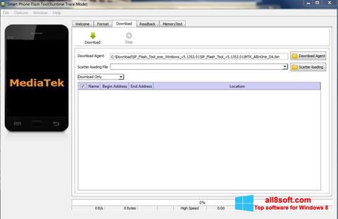 Snimak zaslona FlashTool Windows 8