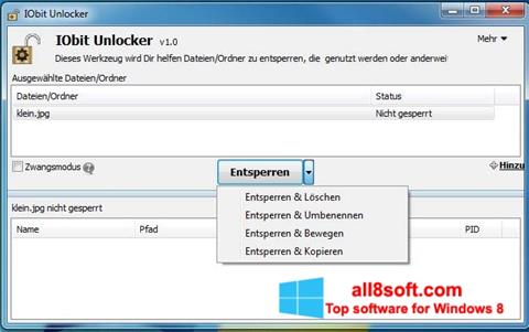 Snimak zaslona IObit Unlocker Windows 8