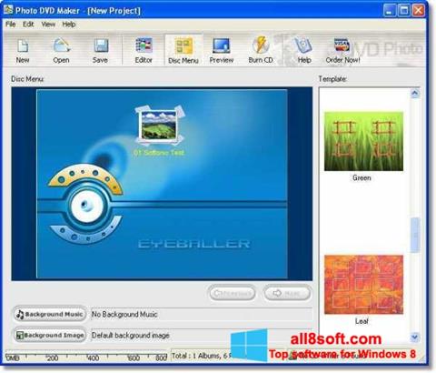 Snimak zaslona DVD Maker Windows 8