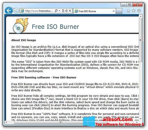 Snimak zaslona ISO Burner Windows 8