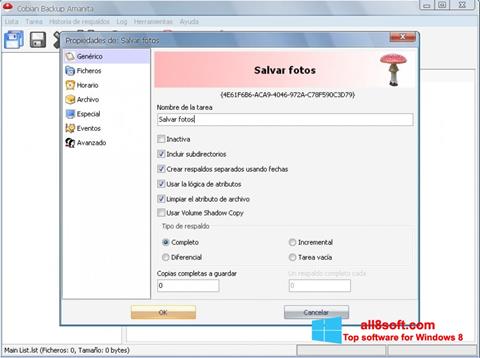 Snimak zaslona Cobian Backup Windows 8