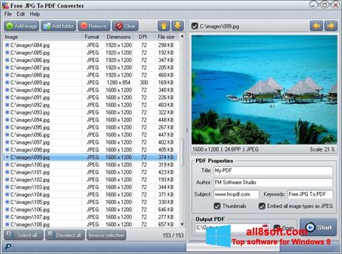 Snimak zaslona Image To PDF Converter Windows 8