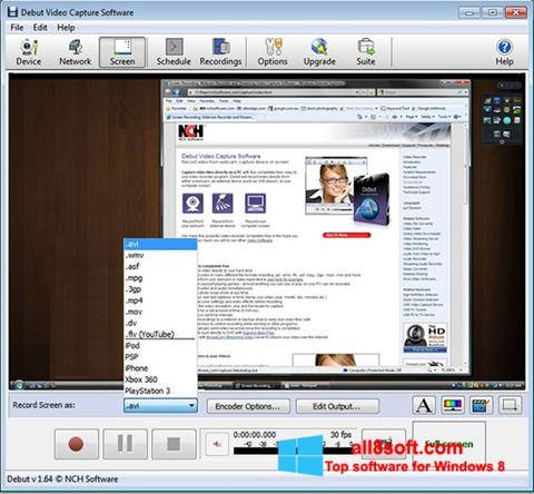 Snimak zaslona Debut Video Capture Windows 8