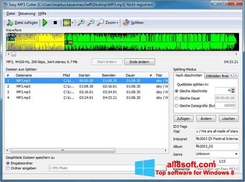 Snimak zaslona MP3 Cutter Windows 8
