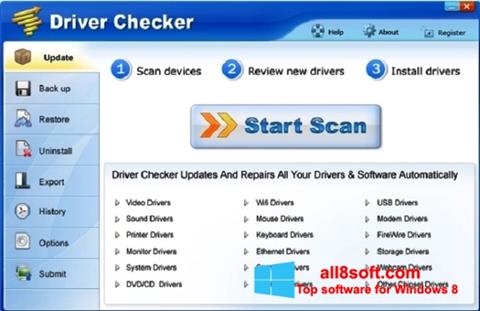 Snimak zaslona Driver Checker Windows 8