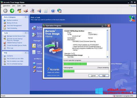 Snimak zaslona Acronis True Image Windows 8