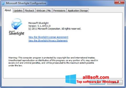 Snimak zaslona Microsoft Silverlight Windows 8