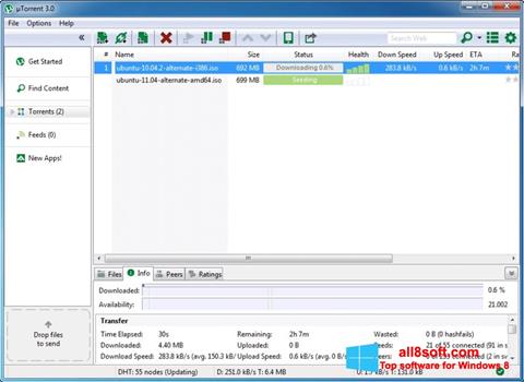 Snimak zaslona BitTorrent Windows 8