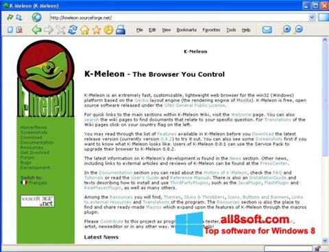 Snimak zaslona K-Meleon Windows 8