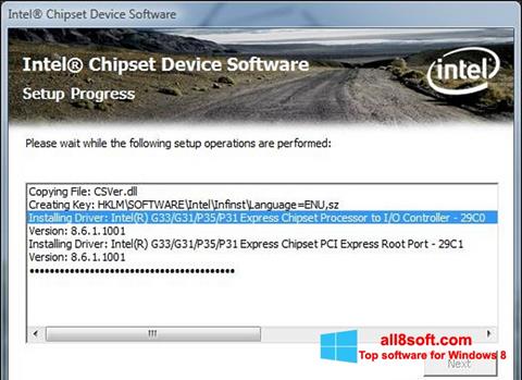 Snimak zaslona Intel Chipset Device Software Windows 8