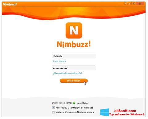 Snimak zaslona Nimbuzz Windows 8