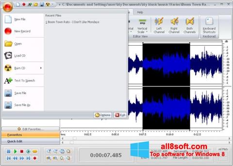 Snimak zaslona Free Audio Editor Windows 8