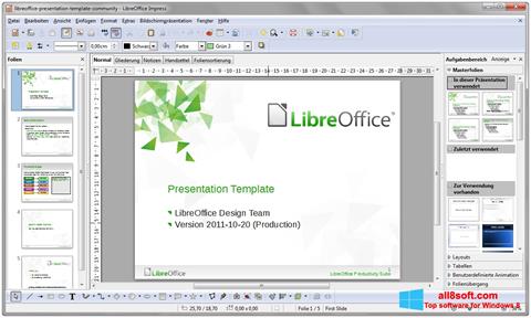 Snimak zaslona LibreOffice Windows 8