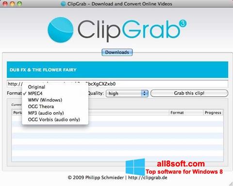 Snimak zaslona ClipGrab Windows 8