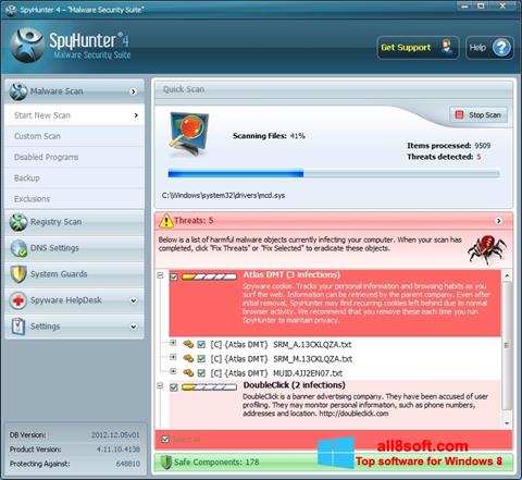 Snimak zaslona SpyHunter Windows 8