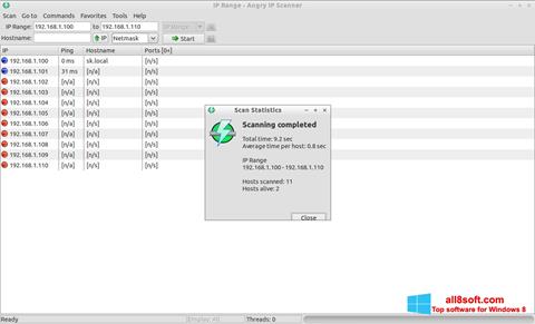 Snimak zaslona Angry IP Scanner Windows 8