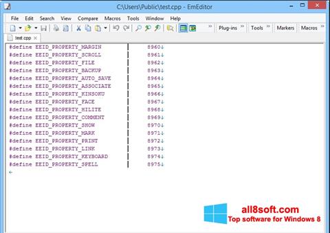 Snimak zaslona EmEditor Windows 8