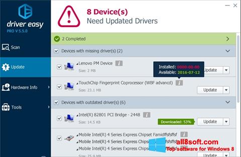 Snimak zaslona Driver Easy Windows 8