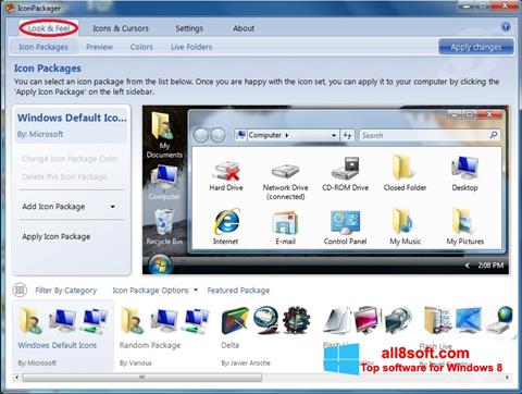 Snimak zaslona IconPackager Windows 8