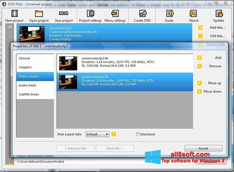 Snimak zaslona DVD Flick Windows 8