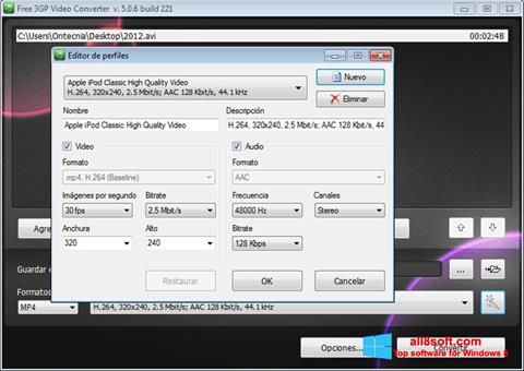 Snimak zaslona Free MP4 Video Converter Windows 8