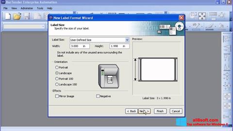 Snimak zaslona BarTender Windows 8