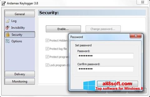 Snimak zaslona Ardamax Keylogger Windows 8