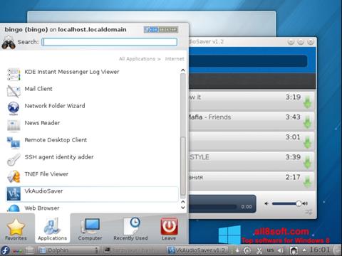Snimak zaslona VkAudioSaver Windows 8