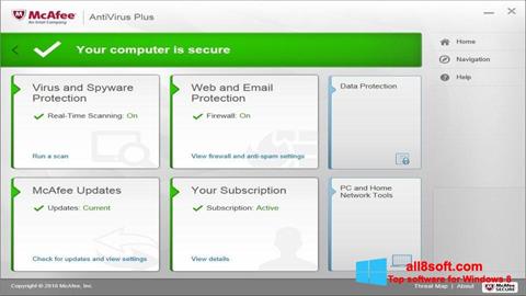 Snimak zaslona McAfee AntiVirus Plus Windows 8