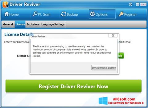 Snimak zaslona Driver Reviver Windows 8