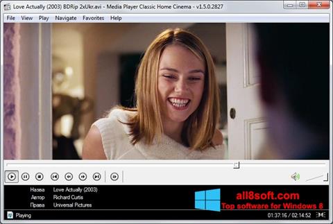 Snimak zaslona Media Player Classic Home Cinema Windows 8